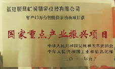 虹潤公司獲批承擔(dān)國家中小企業(yè)發(fā)展專項資金項目、國家重點產(chǎn)業(yè)振興項目